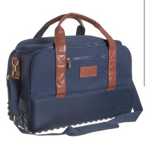 BOGG BAG Navy and Brown Weekender